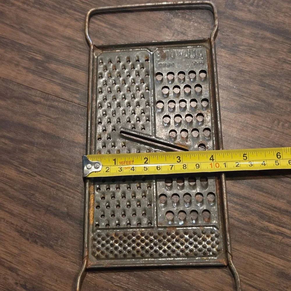 Vintage All-In-One Metal Hand Grater Slicer Primitive Kitchen Tool Farmhouse